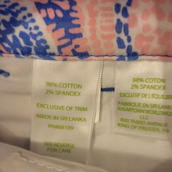 Lilly Pullitzer Jayne Stretch Shorts Paisley Design Blue & Pink Size 10 - Picture 7 of 9